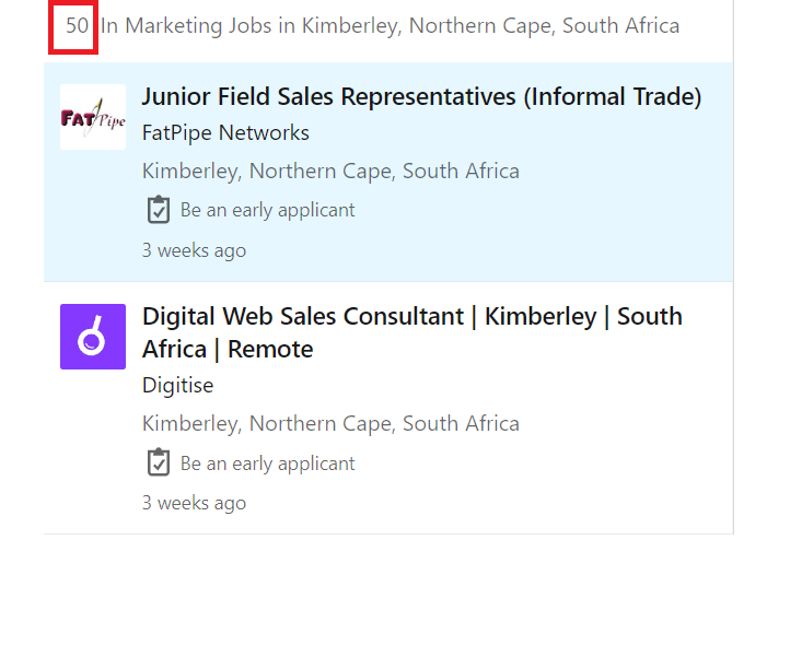 Digital marketing courses in Kimberley - Job Statistics