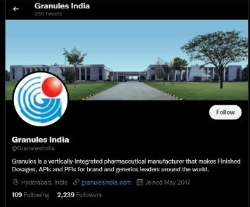 Marketing Strategy of Granules India - Twitter