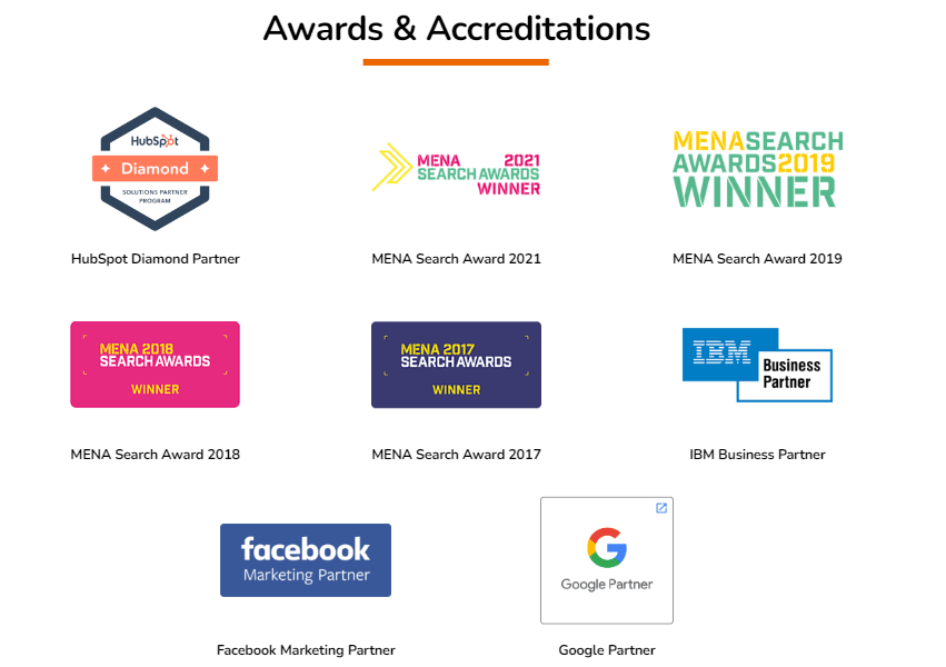 Digital Marketing Agencies in Sharjah - Awards and Accreditations of Nexa