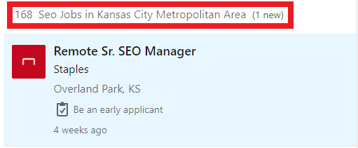 SEO Courses in Kansas City - Job Statistics