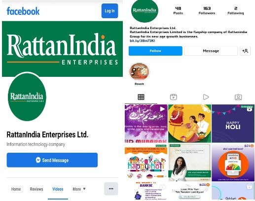 Marketing Strategy of RattanIndia Power - Facebook & Instagram