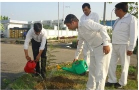 Marketing Strategy of Sandhar Technologies + four people planting trees