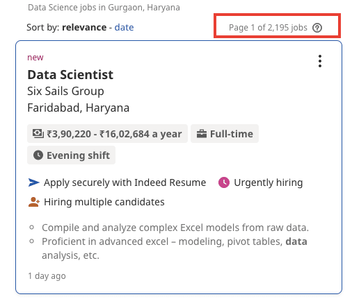 data science courses in gurgaon - job statistics