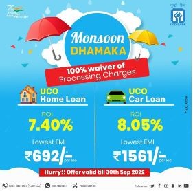 Marketing strategy of UCO bank- Monsoon Dhamaka campaign poster