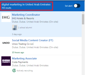 Digital Marketing Careers in UAE - Job Statistics