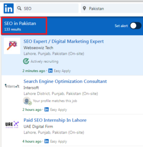SEO Courses in Peshawar - Job Statistics