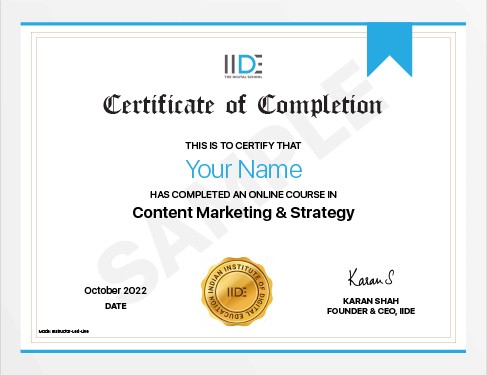 Content Marketing Course Online Certificate