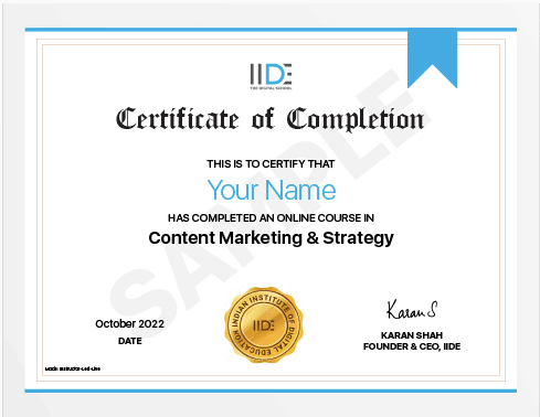 Content Marketing Courses in Lalitpur - IIDE Certification