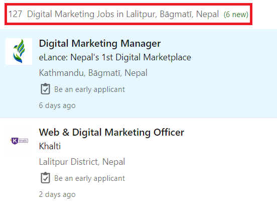 Digital Marketing Courses in Kathmandu - Job Statistics