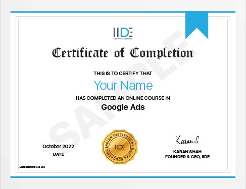 Google Search Marketing Course Certificate