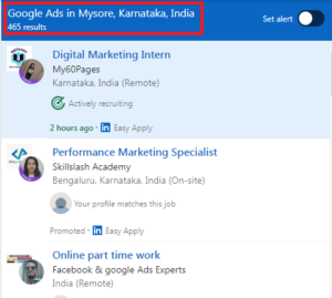 Google Ads Courses in Mysore - Job Statistics