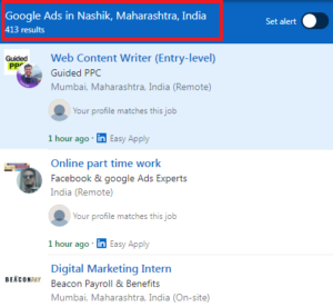 Google Ads Courses in Nashik - Job Statistics