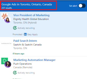 Google Ads Courses in Toronto - Job Statstics