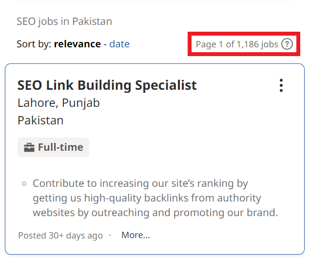 SEO Courses in Pakpattan - Job Statistics