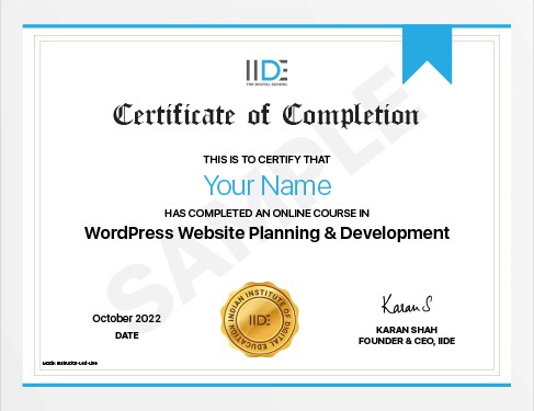 WordPress Course Online Certificate