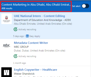 Content Marketing Courses in Abu Dhabi - Job Statistics