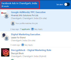 Facebook Ads Courses in Chandigarh - Job Statistics
