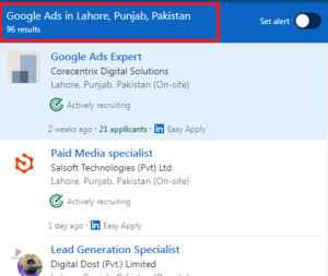 Google Ads Courses in Lahore - Job Statistics
