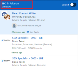 SEO Courses in Pakistan - Job Statistics