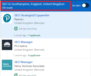 SEO Courses in Southampton - Job Statistics