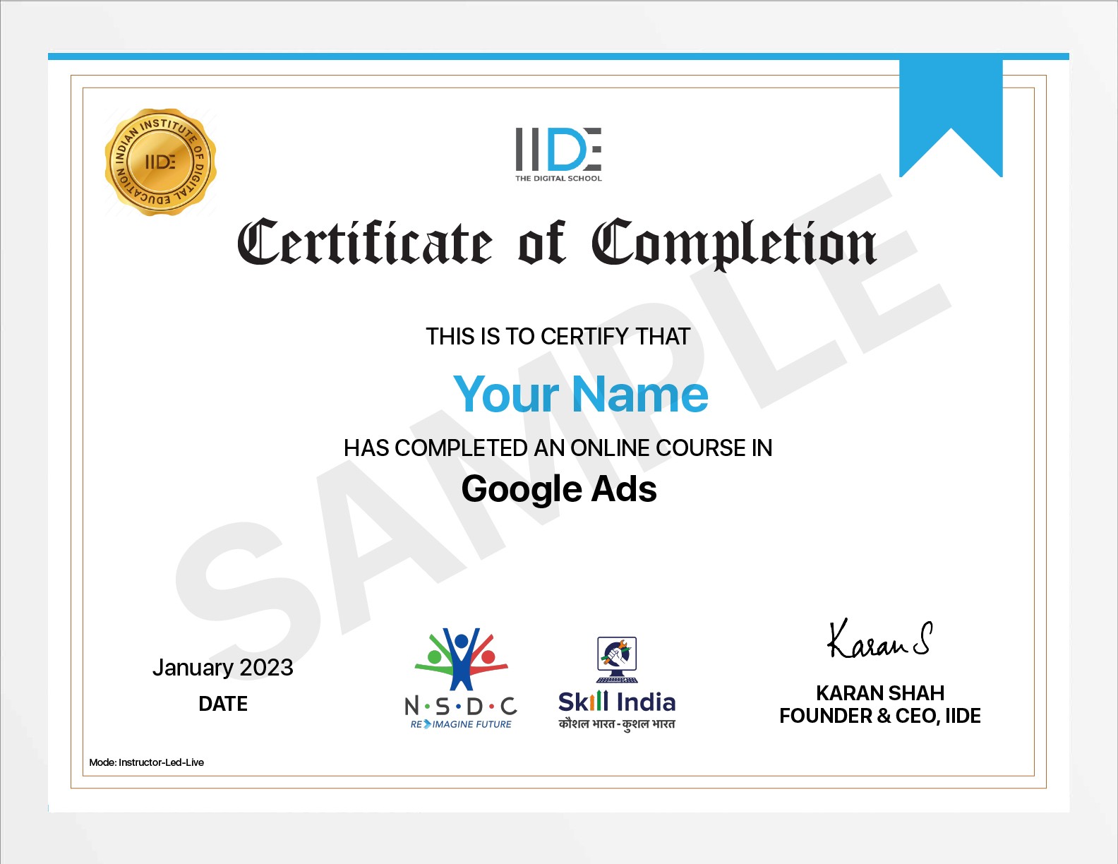 Google Search Marketing Course Certificate