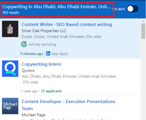 Copywriting Courses in Abu Dhabi - Job Statistics