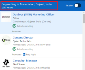 Copywriting Courses in Ahmedabad - Job Statistics
