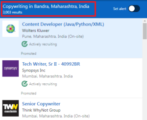 Copywriting Courses in Bandra - Job Statistics