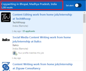 Copywriting Courses in Bhopal - Job Statistics