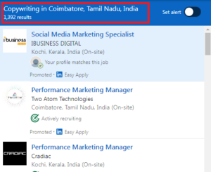 Copywriting Courses in Coimbatore - Job Statistics
