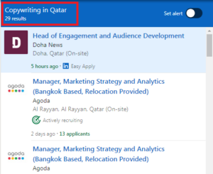 Copywriting Courses in Doha  - Job Statistics