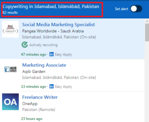 Copywriting Courses in Islamabad - Job Statistics