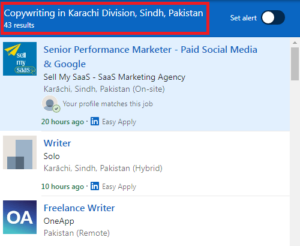 Copywriting Courses in Karachi - Job Statistics