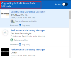 Copywriting Courses in Kochi - Job Statistics