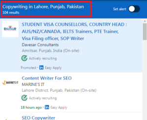 Copywriting Courses in Lahore - Job Statistics