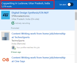 Copywriting Courses in Lucknow - Job Statistics