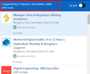 Copywriting Courses in Mysore - Job Statistics