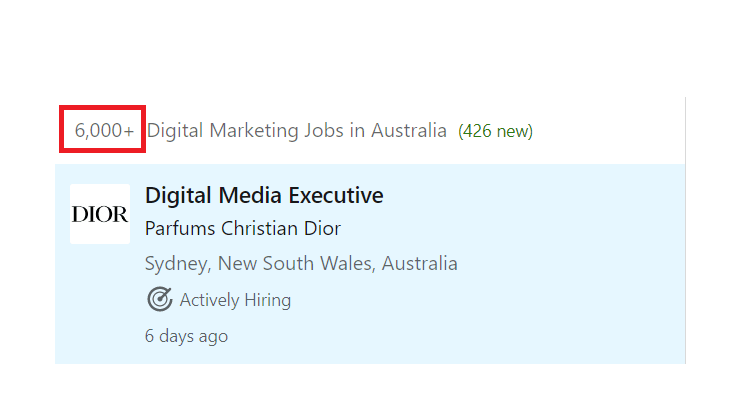 MBA in digital marketing in Australia - Job Statistics