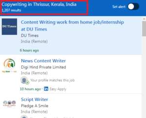 Copywriting Courses in Thrissur - Job Statistics