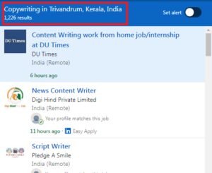 Copywriting Courses in Trivandrum - Job Statistics