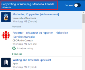 Copywriting Courses in Winnipeg - Job Statistics
