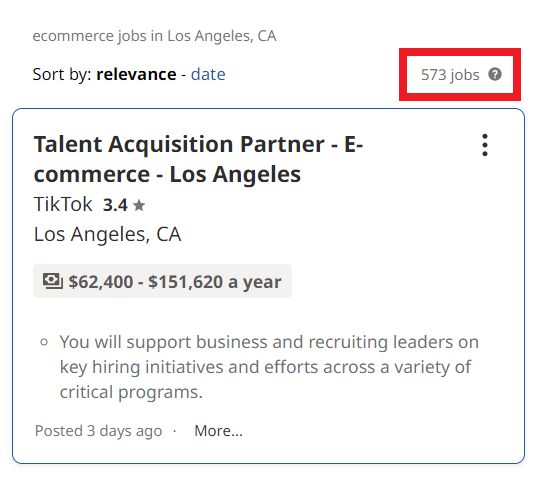 Ecommerce Courses In Los Angeles - Job Statistics