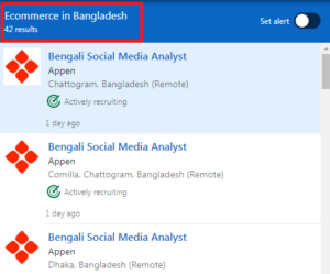 Ecommerce Courses in Chittagong - Job Statistics