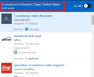 Ecommerce Courses in Houston - Job Statistics