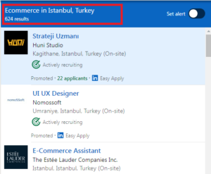 Ecommerce Courses in Istanbul - Job Statistics