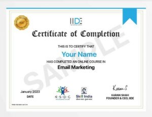 Email Marketing Course Certificate