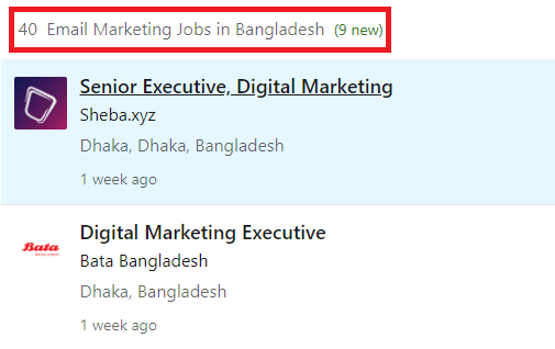 Email Marketing Courses in Chittagong - Job Statistics