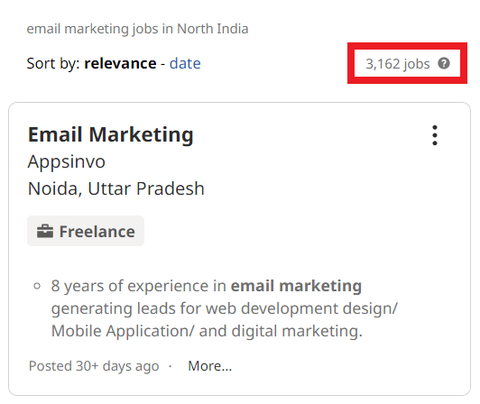 Email Marketing Courses in Ranchi - Job Statistics