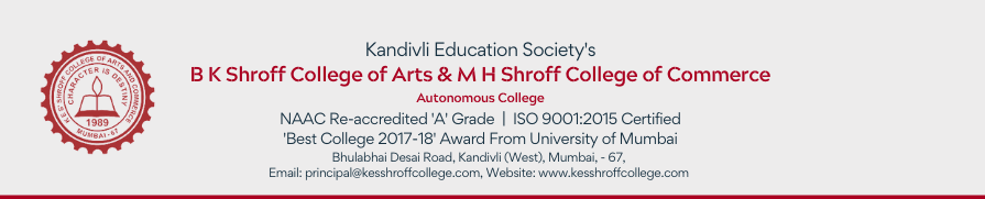Commerce Colleges in Bandra - KES Shroff College Logo