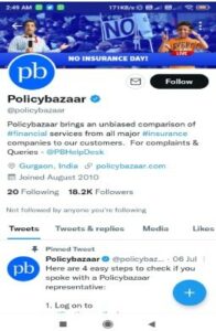 marketing strategy of policybazaar-twitter
